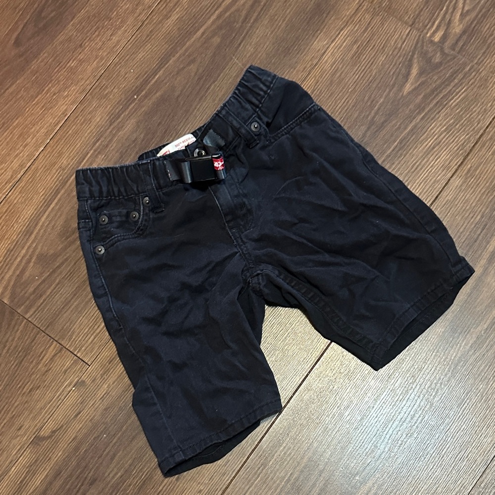 Levi Kids Black Casual Shorts with Belt